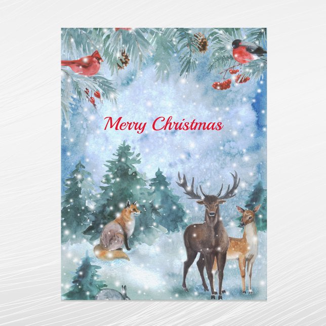 Cartes Pour Fêtes Annuelles Aquarelle bleu Noël (Créateur téléchargé)