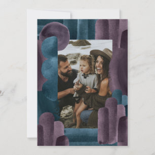Cartes Pour Fêtes Annuelles Aquarelle bleu violet photo Noël