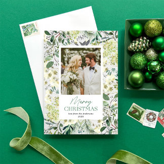 Cartes Pour Fêtes Annuelles Aquarelle Botaniques d'hiver 1 cadre photo