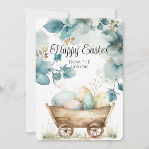 Cartes Pour Fêtes Annuelles Aquarelle Bouquet Oeufs Floraux Joyeux Pâques