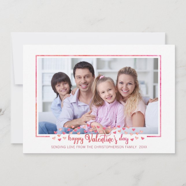Cartes Pour Fêtes Annuelles Aquarelle Bracelet Script Valentine Photo (Devant)