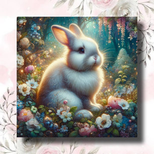 Cartes Pour Fêtes Annuelles Aquarelle céleste Lapin lapin lapin Pâques