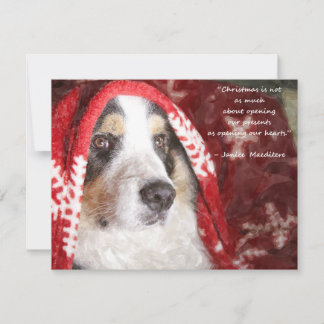 Cartes Pour Fêtes Annuelles Aquarelle chiot de Noël avec couverture