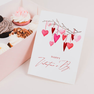 Cartes Pour Fêtes Annuelles Aquarelle Coeurs Saint-Valentin