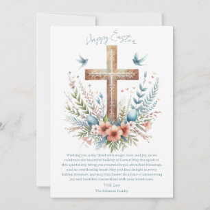 Cartes Pour Fêtes Annuelles Aquarelle Croix de Pâques personnalisée