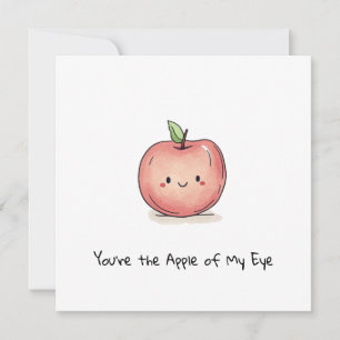 Cartes Pour Fêtes Annuelles Aquarelle Cute personnalisable Chibi Apple