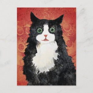 Cartes Pour Fêtes Annuelles Aquarelle de chat