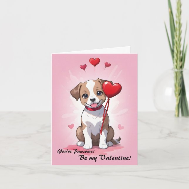 Cartes Pour Fêtes Annuelles Aquarelle de chien coupé la Saint-Valentin (Devant)