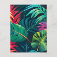 Aquarelle de feuillage tropical Paradis