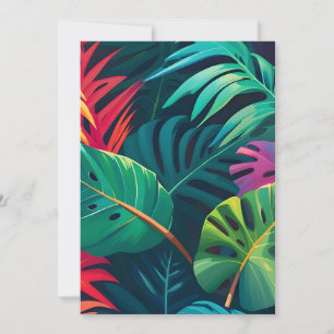 Cartes Pour Fêtes Annuelles Aquarelle de feuillage tropical Paradis