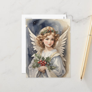 Cartes Pour Fêtes Annuelles Aquarelle de Noël festive Angel Holiday