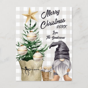 Cartes Pour Fêtes Annuelles Aquarelle de Noël Joyeuse personnalisée Gnome Plai
