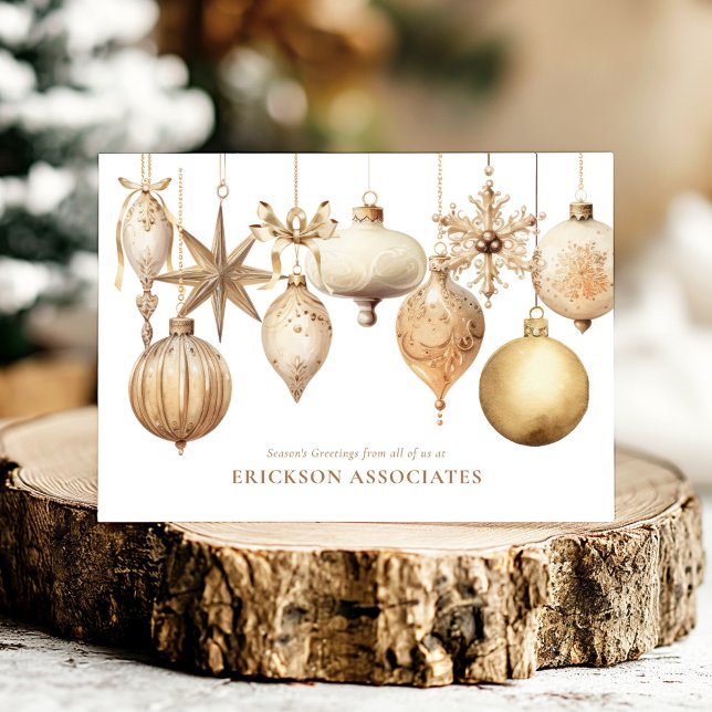 Cartes Pour Fêtes Annuelles Aquarelle de Noël Ornements Entreprise (Créateur téléchargé)