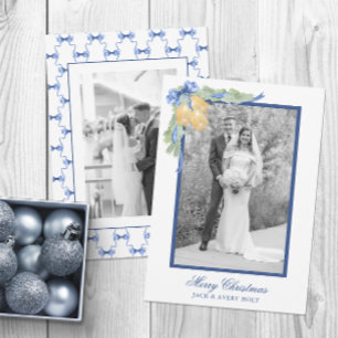 Cartes Pour Fêtes Annuelles Aquarelle de Noël ou Mariage Bells Photo