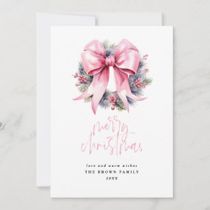 Cartes Pour Fêtes Annuelles Aquarelle de Noël rose