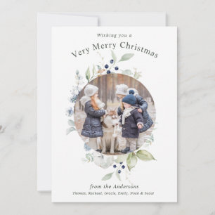 Cartes Pour Fêtes Annuelles Aquarelle d'hiver Botanique Photo de vacances