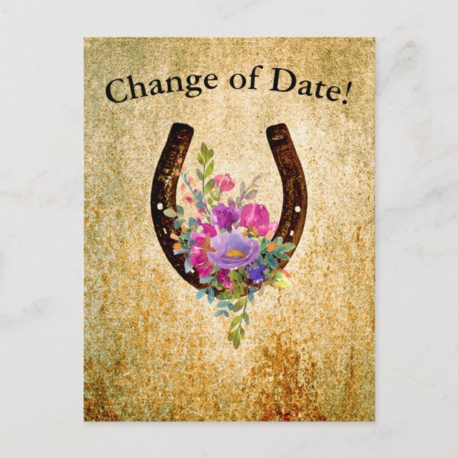 Cartes Pour Fêtes Annuelles Aquarelle en fer à cheval personnalisé Changement  (Devant)