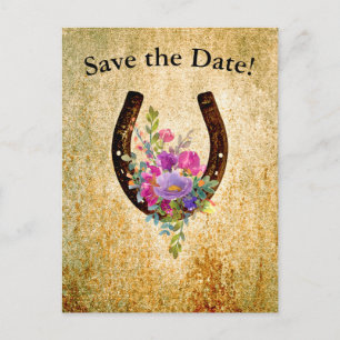 Cartes Pour Fêtes Annuelles Aquarelle en fer à cheval personnalisée Enregistre