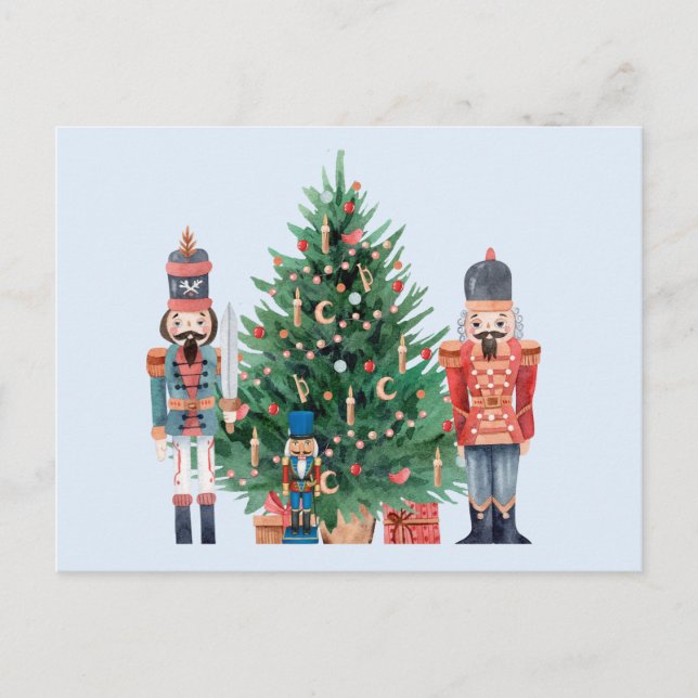 Cartes Pour Fêtes Annuelles Aquarelle et arbre de Noël (Devant)