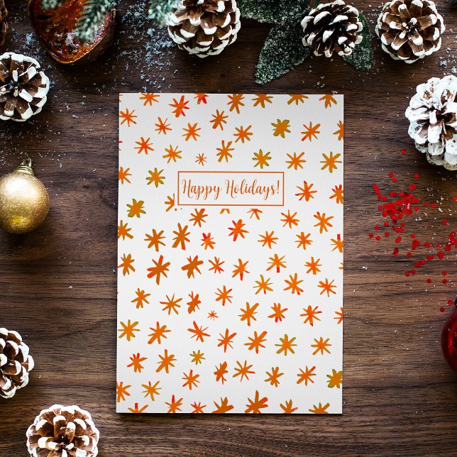 Cartes Pour Fêtes Annuelles Aquarelle étoiles - orange (Créateur téléchargé)