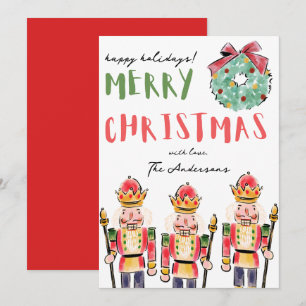 Cartes Pour Fêtes Annuelles Aquarelle Festive Main Drake Nutcracker Noël