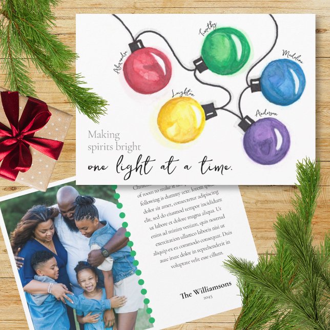 Cartes Pour Fêtes Annuelles Aquarelle Feux de Noël (Créateur téléchargé)