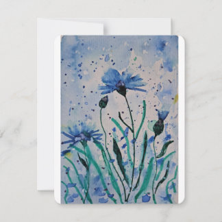 Cartes Pour Fêtes Annuelles aquarelle fleurs abstraites