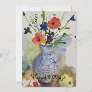 Cartes Pour Fêtes Annuelles Aquarelle fleurs modernes