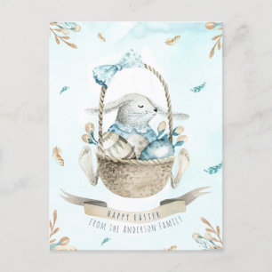 Cartes Pour Fêtes Annuelles Aquarelle Florale moderne Joyeux lapin de Pâques