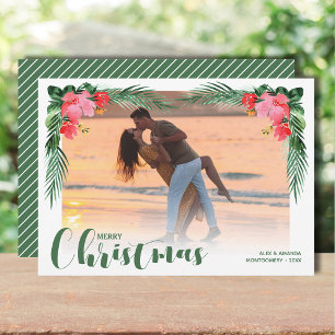 Cartes Pour Fêtes Annuelles Aquarelle Florale Photo de Noël