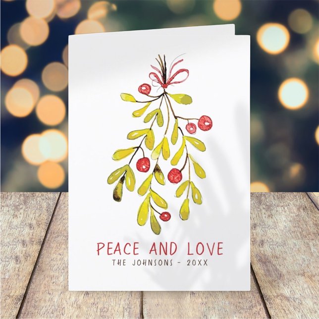 Cartes Pour Fêtes Annuelles Aquarelle Foliage Botanique Holly Berry Noël (Créateur téléchargé)