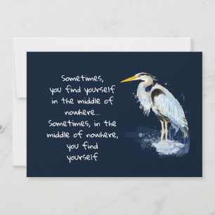 Cartes Pour Fêtes Annuelles Aquarelle Great Blue Heron Citation Inspirante