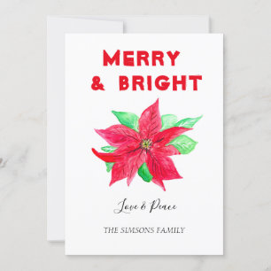 Cartes Pour Fêtes Annuelles Aquarelle Holly Merry et Bright