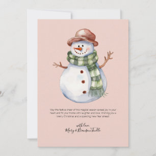 Cartes Pour Fêtes Annuelles Aquarelle Homme neige avec Écart Noël