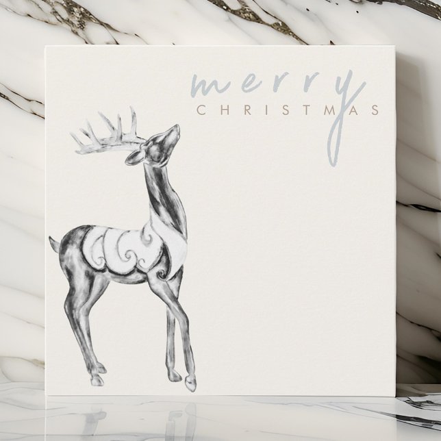 Cartes Pour Fêtes Annuelles Aquarelle Iridescente Rinder Joyeux Noël (Créateur téléchargé)