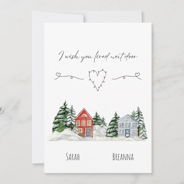 Cartes Pour Fêtes Annuelles Aquarelle J'Aimerais Que Vous Aviez Vécu À Proximi (Devant)