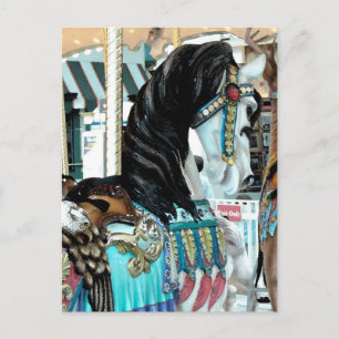 Cartes Pour Fêtes Annuelles Aquarelle Joyeux-Go-Round Cheval