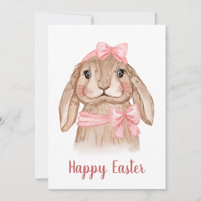 Cartes Pour Fêtes Annuelles Aquarelle Lapin de Pâques lapin (Devant)