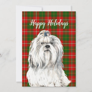 Cartes Pour Fêtes Annuelles Aquarelle Lhasa Apso Chien personnalisé