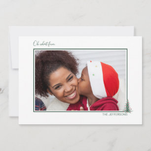 Cartes Pour Fêtes Annuelles Aquarelle mignonne Arbres de Noël À feuillage pers