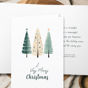Cartes Pour Fêtes Annuelles Aquarelle minimaliste moderne Noël