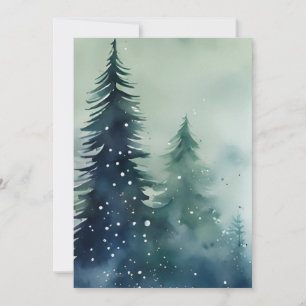Cartes Pour Fêtes Annuelles Aquarelle minimaliste moderne Noël d'entreprise