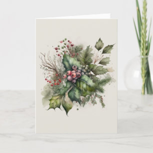 Cartes Pour Fêtes Annuelles Aquarelle Mistletoe