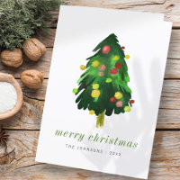 Aquarelle moderne élégant sapin de Noël