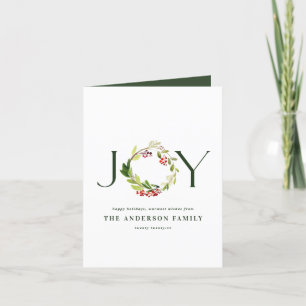 Cartes Pour Fêtes Annuelles Aquarelle moderne joie botanique chic élégant