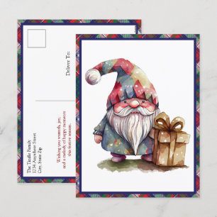 Cartes Pour Fêtes Annuelles Aquarelle moderne minimaliste Noël Gnome