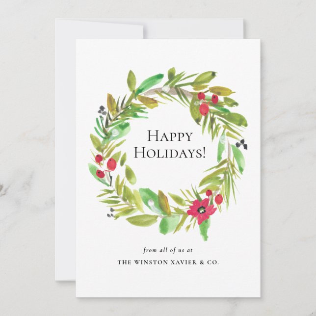 Cartes Pour Fêtes Annuelles Aquarelle moderne Wire Christmas Photo du personne (Devant)