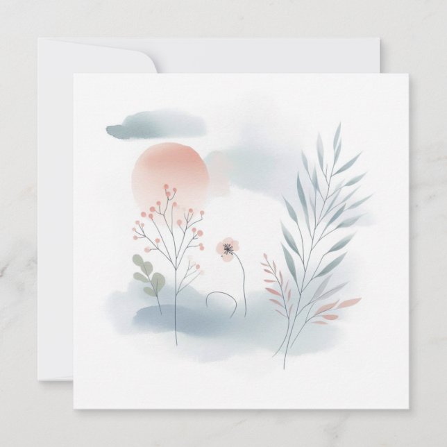 Cartes Pour Fêtes Annuelles Aquarelle Nature 06 (Devant)