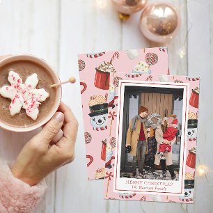 Cartes Pour Fêtes Annuelles Aquarelle Noël Chocolat Chocolat Chaud Photo