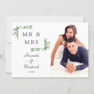 Cartes Pour Fêtes Annuelles Aquarelle Noël M. et Mme photo
